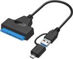 SATA to Type C / USB Cable – USB 3.0 to 2.5” Laptop SATA III Hard Drive Adapter External Converter for SSD/HDD Data Transfer For Laptop PC Notebook